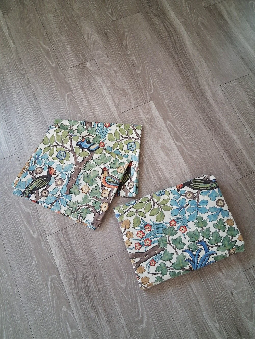 Pottery Barn Mayle Queen Duvet Cover And Shams Birds Botanical Floral